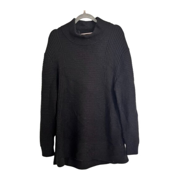 Athleta Ravine Merino Wool Funnel Sweater Black - Picture 2 of 6